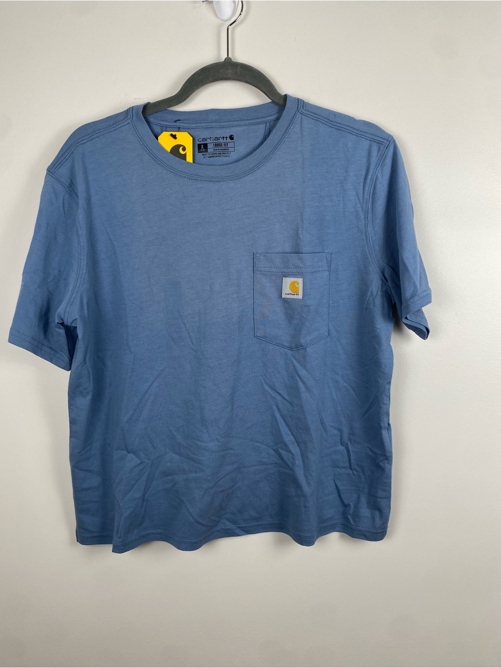 NWT Carhartt Tencel Fiber Series Women's Blue Short Sleeve Shirt Small